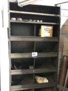 Qty. 2 steel shelf units and contents including steel off cuts - 4