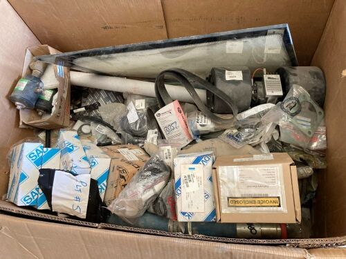 Box of assorted atlas copco and sandvik spare parts