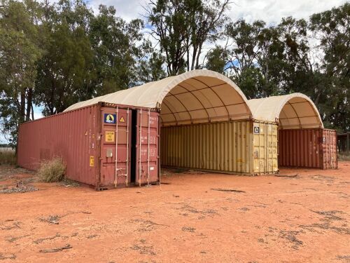 Unreserved-Quantity of 3 x 40ft Shipping Containers and Dome shelters