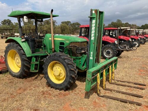 Unreserved-2009 John Deere JD6230 Tractor with Fork Attachment