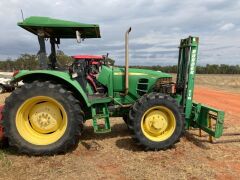 Unreserved-2009 John Deere JD6230 Tractor with Fork Attachment - 2