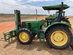 Unreserved-2009 John Deere JD6230 Tractor with Fork Attachment - 7