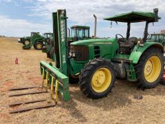 Unreserved-2009 John Deere JD6230 Tractor with Fork Attachment - 12