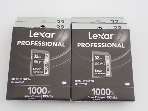 Quantity of 4 x 32gb Lexar SD Cards