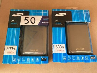 Quantity of 2 x 500gb Samsung Portable External Drives